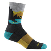 Darn Tough Vermont Close Encounters Micro Crew Midweight Charcoal sock—midweight cushion for all-day comfort.