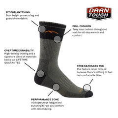 Darn Tough Vermont 2101 side view highlights rugged durability for field use