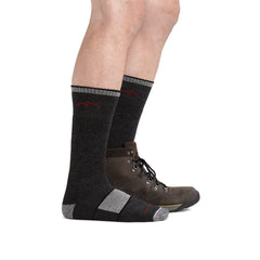 Darn Tough Vermont Hiker Book Sock side profile showing secure fit for trails.