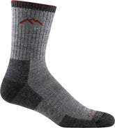 Darn Tough Vermont men's hiker midweight micro crew sock charcoal front view shows cushioned comfort for hikes