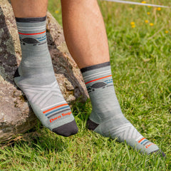 Darn Tough Vermont Pacer merino-blend knit detail highlighting moisture-wicking performance.