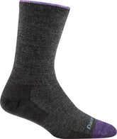 Darn Tough Vermont Solid Basic Crew light charcoal sock front view shows durable everyday wear