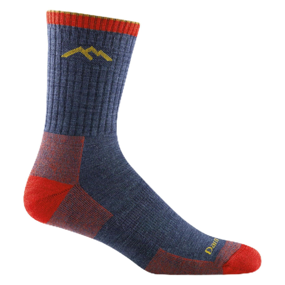 Darn Tough Vermont Style 1466 men's hiker sock front view in blue denim for boot-ready comfort.