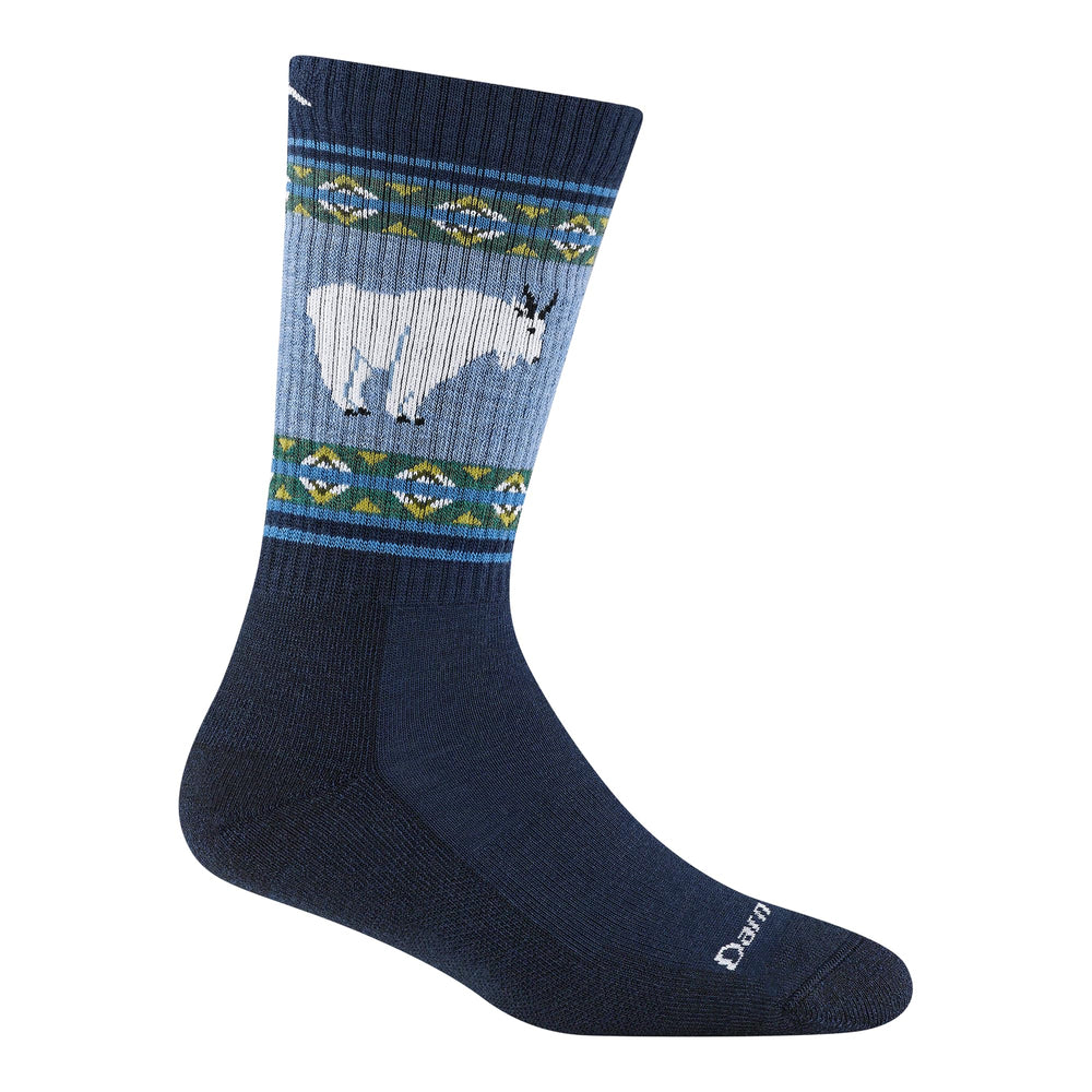 Darn Tough Vermont women's hiking socks blue top view highlighting moisture-wicking performance for dry feet