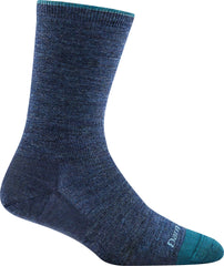 Darn Tough Vermont Women's Solid Basic Crew Lightweight Sock in Blue/Denim, durable daily wear.