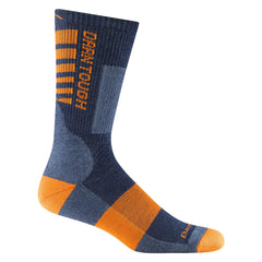 Darn Tough Backbone boot socks indigo provide durable all-day warmth for rugged work.