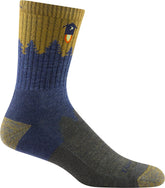 Darn Tough Vermont Men's Number 2 Micro Crew sock blue denim front view for all-weather comfort.