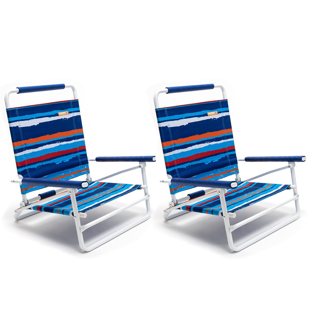 Daystar SunnyFeel low folding chair compact folded, easy to store in trunks.