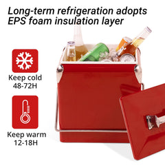 Dazefree Retro Cooler red with built-in bottle opener for easy entertaining.