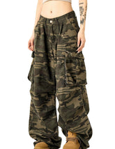 DAZZLZZAD Y2K camo pants for women with wide-leg silhouette for all-day comfort