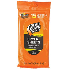 Dead Down Wind dryer sheets odorless pack for scent-free hunting gear and odor control.
