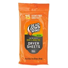 Dead Down Wind Natural Woods dryer sheets for odor elimination on hunting gear
