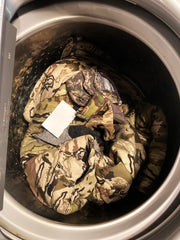 Laundry in cold or hot water with DEAD DOWN WIND sheets for odor-control.