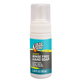 DEAD DOWN WIND scent-eliminating rinse-free hand soap bottle for on-the-go odor control.