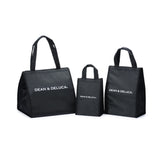 Dean & Deluca three-piece cooler bag set in black, compact for daily lunches and snacks.
