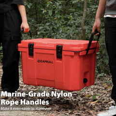 DEAPRULL 60QT hard cooler with double latches for secure cold air retention