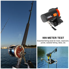 Compact plastic body of DECHOUS line counter fits in a small tackle box.
