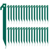 Deekin 36-pack plastic tent stakes in green for durable outdoor setups