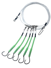 Deep Drop Snapper Rig with 6/0 circle hooks and glow sleeves