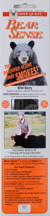Deer Quest Scents Bear Wildberry smoke sticks for wildlife scent exposure