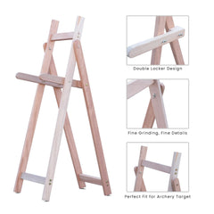 DEERACE wooden archery target stand adjustable height enables versatile training for beginners.