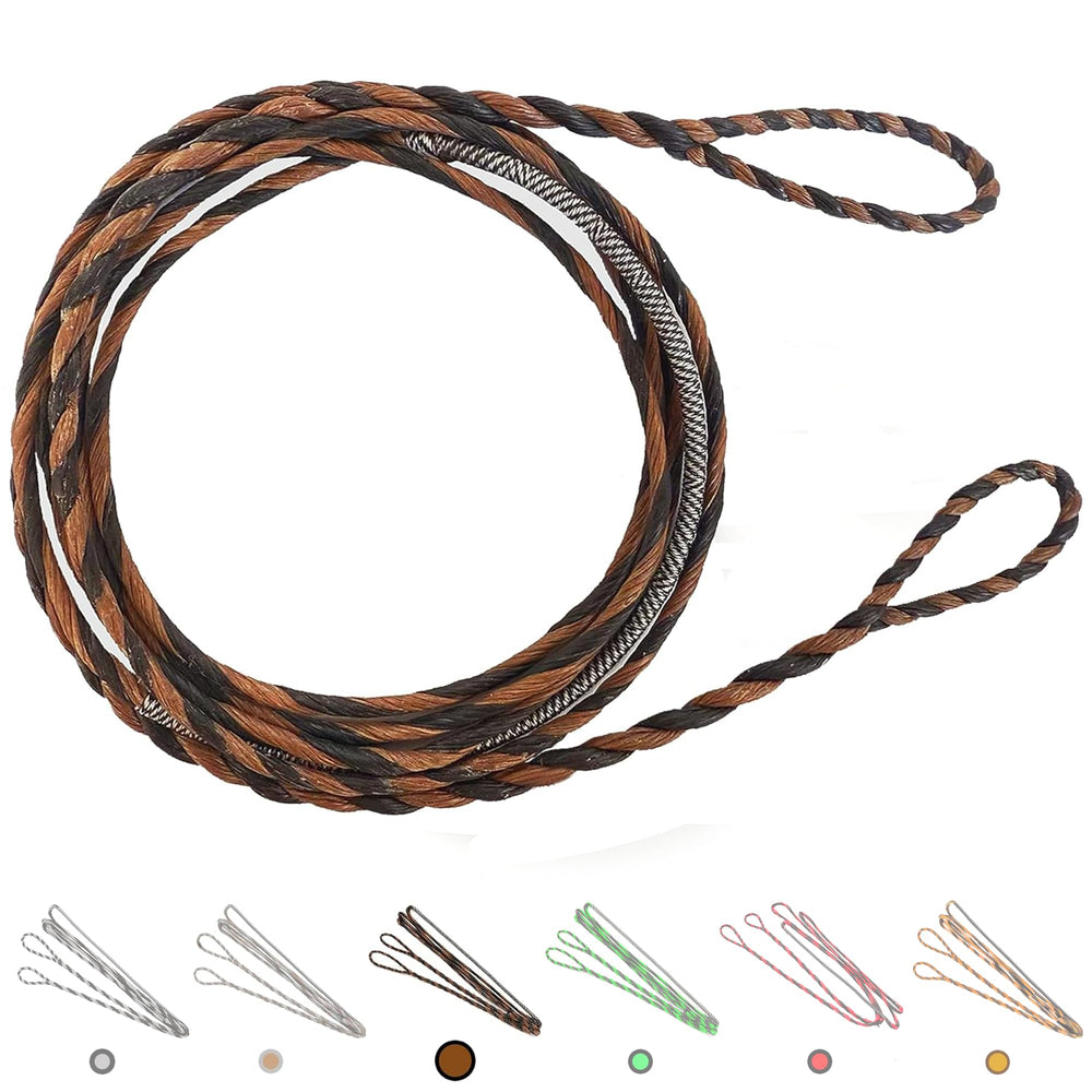 Deerseeker Flemish D97 bowstring close-up shows durable fibers for long-lasting use.
