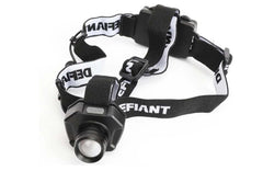 Defiant headlamp adjustable beam for versatile night lighting.
