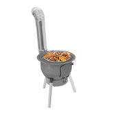 DEIGEHJRE multifunction wood-burning stove with compact footprint for easy backyard cooking.