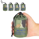 Delmera emergency sleeping bag camouflage pack-ready design for outdoor shelter