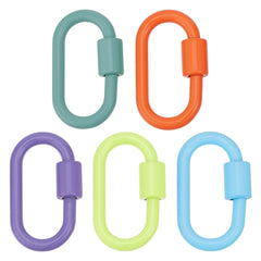 DELORIGIN blue enamel screw carabiner clip, durable keychain connector