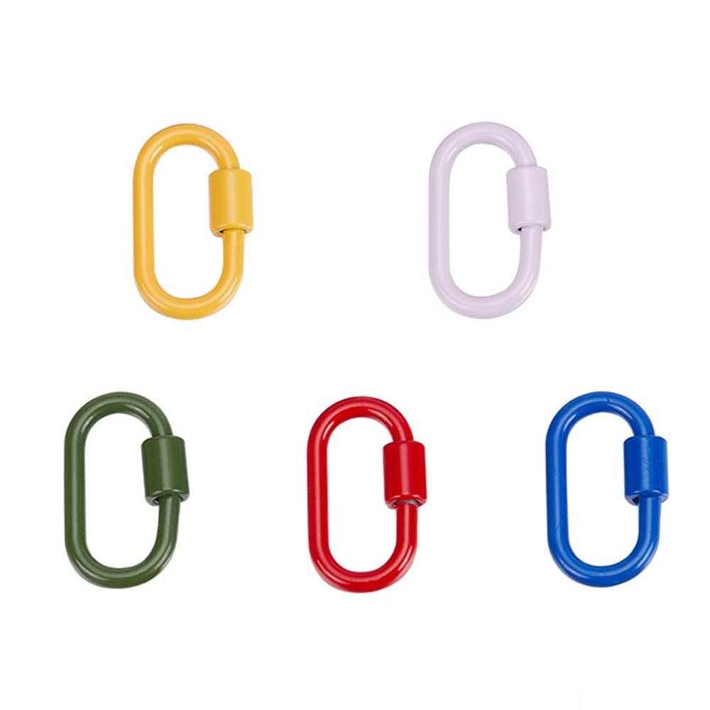 DELORIGIN enamel carabiner blue lock for secure key rings and bags.