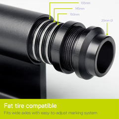 Delta Thru-Axle Fork Mount uses rigid aluminum construction to protect frames.