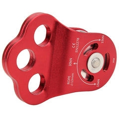 Demeras climbing pulley bearing 7075 aluminum body highlighting durability and light weight