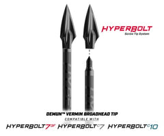 Demun Helical Broadhead mounted on Hyperbolt C7 threaded tip