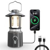 Dengfire camping lantern with folding telescopic design for space-saving backpack storage.