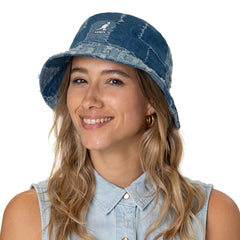 Kangol Denim Mash-Up Bucket Hat Med Blue/M - side view
