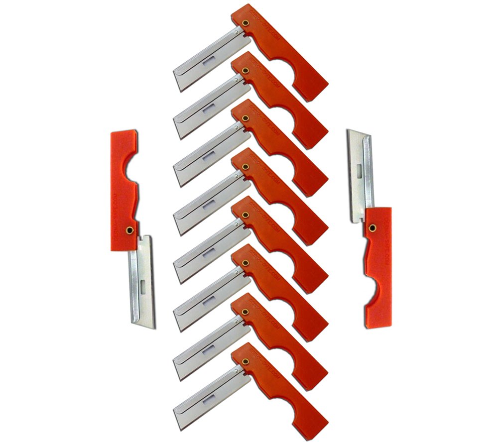 Derma-Safe folding utility razor orange, ideal for field tasks and emergency kit readiness