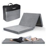 Desque Trifold Mattress in carry bag ready for travel and storage.