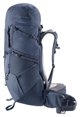Deuter Aircontact Core 65+10 ink side view with pockets for gear access