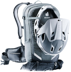 Deuter Flyt 14 helmet holder clips for convenient helmet transport.