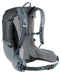Deuter Futura 27 back view showcases Aircomfort back system for cooler, extended wear.