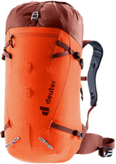 Deuter Guide 28L SL backpack with lid helmet holder for secure climbing.