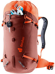 Deuter Guide 30L glasses stow system protects eyewear during rugged descents.