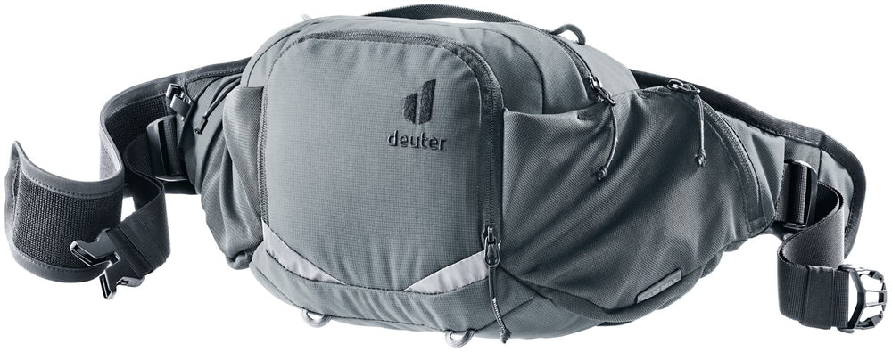 Deuter Modern Graphite 5L hip belt with pockets boosts comfort and on trail stability