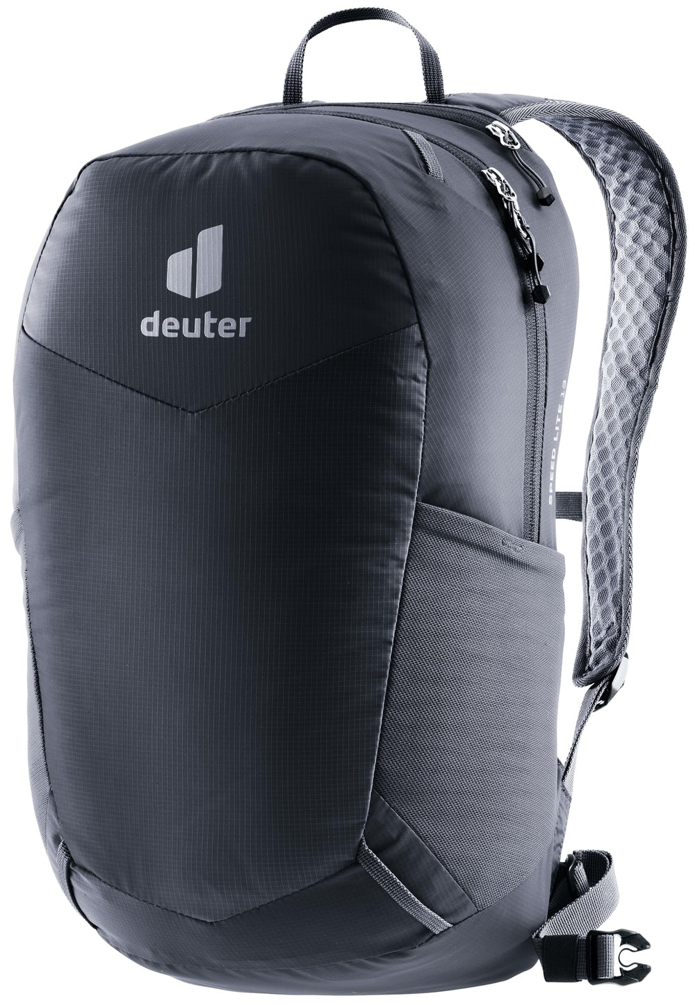 Deuter Speed Lite 13L backpack front view highlights lightweight comfort for day hikes.