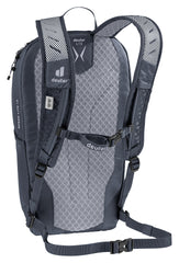 Deuter Speed Lite 13L backpack strap detail highlights secure, comfortable transit on trails.