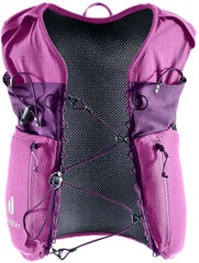 Deuter Traick 5 SL vest shoulder pocket flasks for quick sip breaks.