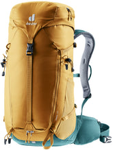 Deuter Trail 30L backpack front view showing narrow fit for hiking and biking