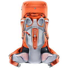 Deuter Women's Aircontact Core 65+10 SL hip fins demonstrate adjustable support for climbing
