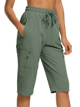 DEVOROPA women's hiking long shorts front view showing lightweight quick-dry fabric for heat relief